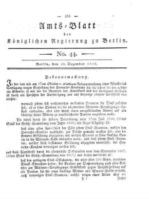 No. 44, 29. Dezember 1819
