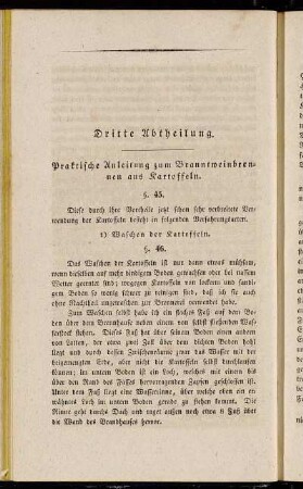 Dritte Abtheilung. Praktische Anleitung zum Branntweinbrennen aus Kartoffeln