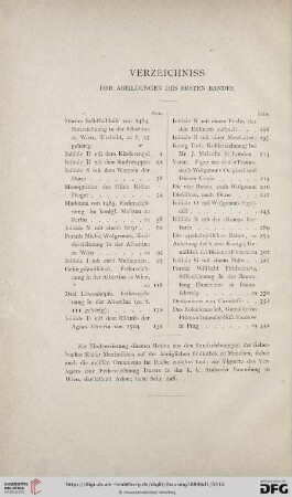 Verzeichniss der Abbildungen des ersten Bandes