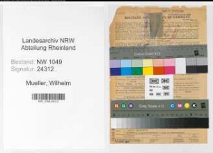 Entnazifizierung Wilhelm Mueller , geb. 24.05.1895 (Bahnsekretaer)