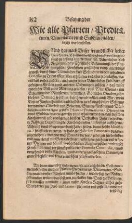 Wie alle Pfarren/ Predicaturen/ Diaconaten unnd Subdiaconaten besetzt werden sollen.