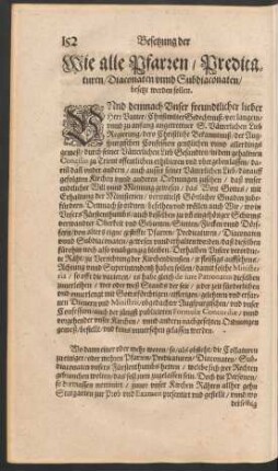 Wie alle Pfarren/ Predicaturen/ Diaconaten unnd Subdiaconaten besetzt werden sollen.