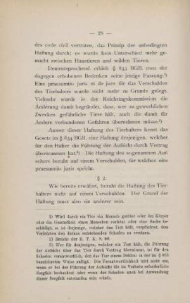 [II. Der Grund der Haftung und die Stellung der §§ 833, 834 BGB. im System des BGB]