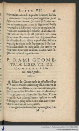 Liber VII. De Comparatione triangulorum