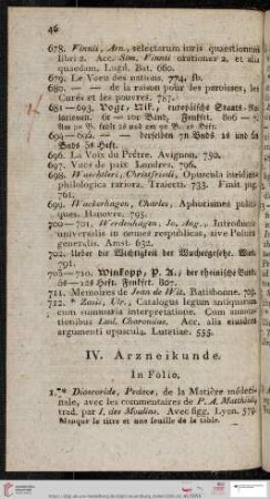 IV. Arzneikunde