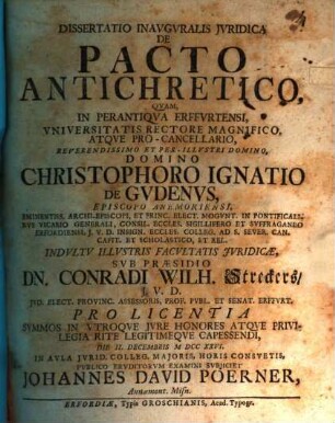 Diss. inaug. iur. de pacto antichretico