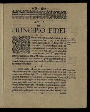 Sect. I. De Principio Fidei.