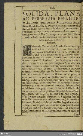 Solida, Plana, Ac Perspicua Repetitio & Declaratio quorundam ...