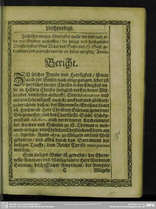 Lebenslauf : Bericht