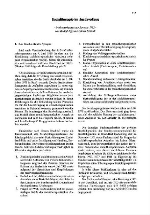 113-125, Sozialtherapie im Justizvollzug - Vorbemerkungen zur Synopse 1992