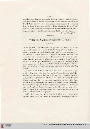 Têtes de marbre conservées à Nimes