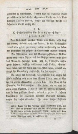 §. 1. 1) Geschichtliche Entstehung der Gütergemeinschaft.