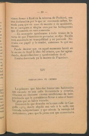 XIV - Preparando el crímen