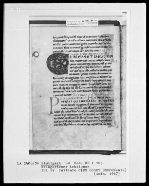 Voll-Lektionar — Initiale C(UM ESSER DESPONsata), Folio 1verso