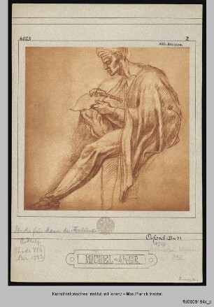 Studie für die Sitzfigur der der Lünette "Asa, Josaphat und Joram" der Sixtinischen Kapelle