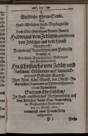 X. Weibliche Ehren-Seule