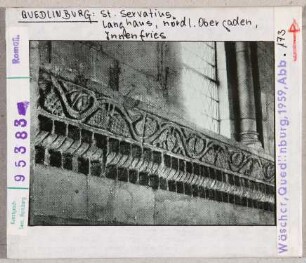 Quedlinburg: St. Servatius, Langhaus, nördl. Obergaden, Innenfries