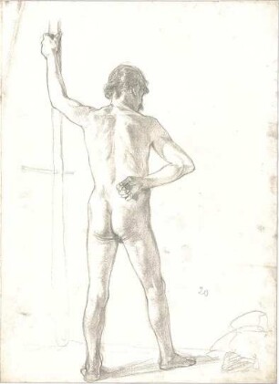 Pfann, Paul; Zeichnungen, Aquarelle, Skizzen - Männerakt (Ansicht)