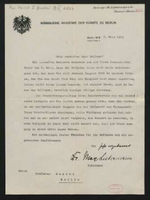 Brief an Ferrucci Busoni : 07.03.1923
