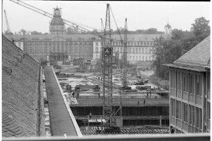 Bau der Tiefgarage am Schlossplatz.