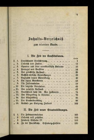 V-VI, Inhaltsverzeichnis