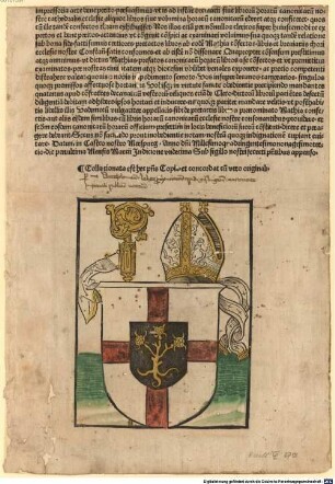 Consensus ut Matthias impressoria arte bene peritus libros horarum canonicarum a se confectos per diocesim Constantiensem venales exponere valeat. Meersburg, 1493.03.30.