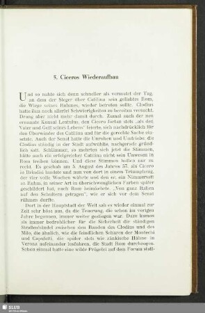 5. Ciceros Wiederaufbau