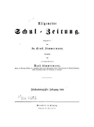 45: Allgemeine Schulzeitung - 45.1868