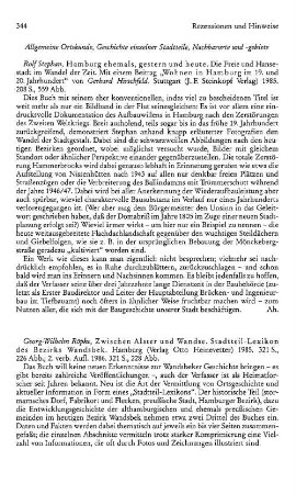 Stephan, Rolf :: Hamburg ehemals, gestern und heute, die Freie Hansestadt im Wandel der Zeit : Stuttgart, Steinkopf, 1985