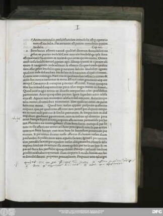 Anima rationalis per substantiam immobilis est: p[er] operationem est mobilis. Per virtutem est partim immobilis/partim mobilis Cap.iiii.