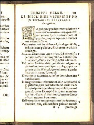 De Discrimine Veteris Et Novi Testamenti, De Qve Legis abrogatione.