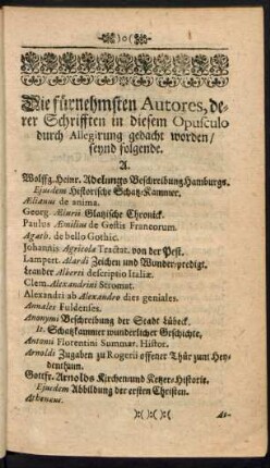 Die fürnehmsten Autores, ...
