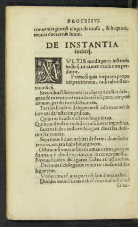 De Instantia iudicii.