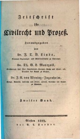 Zeitschrift für Civilrecht und Prozeß. 2. 1829
