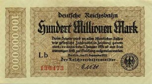 Gutschein - 100 Mill. Mark