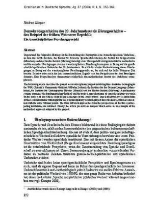 Demokratiegeschichte des 20. Jahrhunderts als Zäsurgeschichte