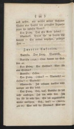 Zweyter Auftritt. Battista. Der Prinz. Marinelli.