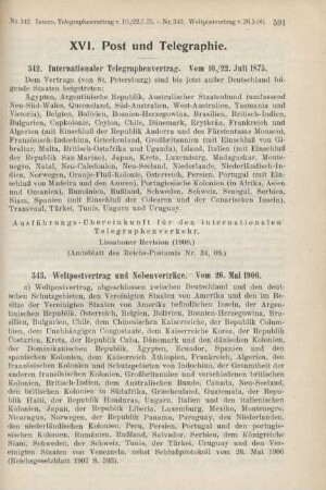 XVI. Post und Telegraphie