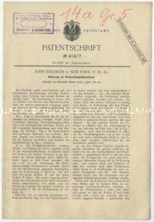 Patentschrift einer Neuerung an Verbunddampfmaschinen, Patent-Nr. 41477