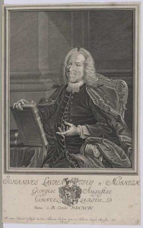 Bildnis des Johannes Laurentius a Mosheim