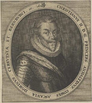 Bildnis des Christianvs II. Anhaltinvs, Fürst von Anhalt-Bernburg