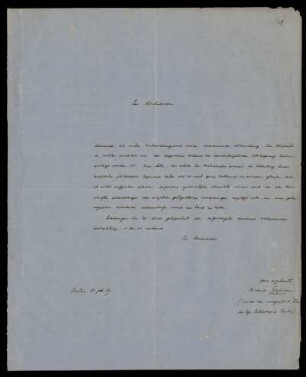 Brief von Richard Gosche an Heinrich Ewald, Berlin, 22.7.1859