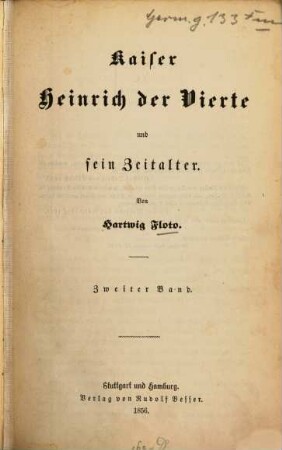 Kaiser Heinrich der Vierte und sein Zeitalter, 2