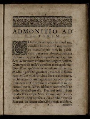 Admonitio Ad Lectorem