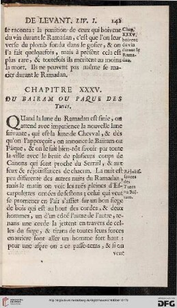 Chapitre XXXV: Du bairam ou paque des Turcs