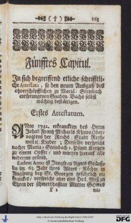 Fünfftes Capitul.
