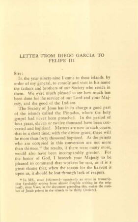 Letter from Diego Garcia to Felipe III