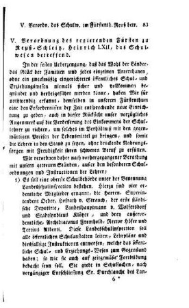 Verordnung des regierenden Fürsten zu Reuß-Schleitz, Heinrich LXII, das Schulwesen betreffend