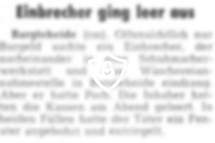 Einbrecher ging leer aus