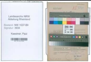Entnazifizierung Paul Kaestner , geb. 06.11.1909 (Zollbeamter)